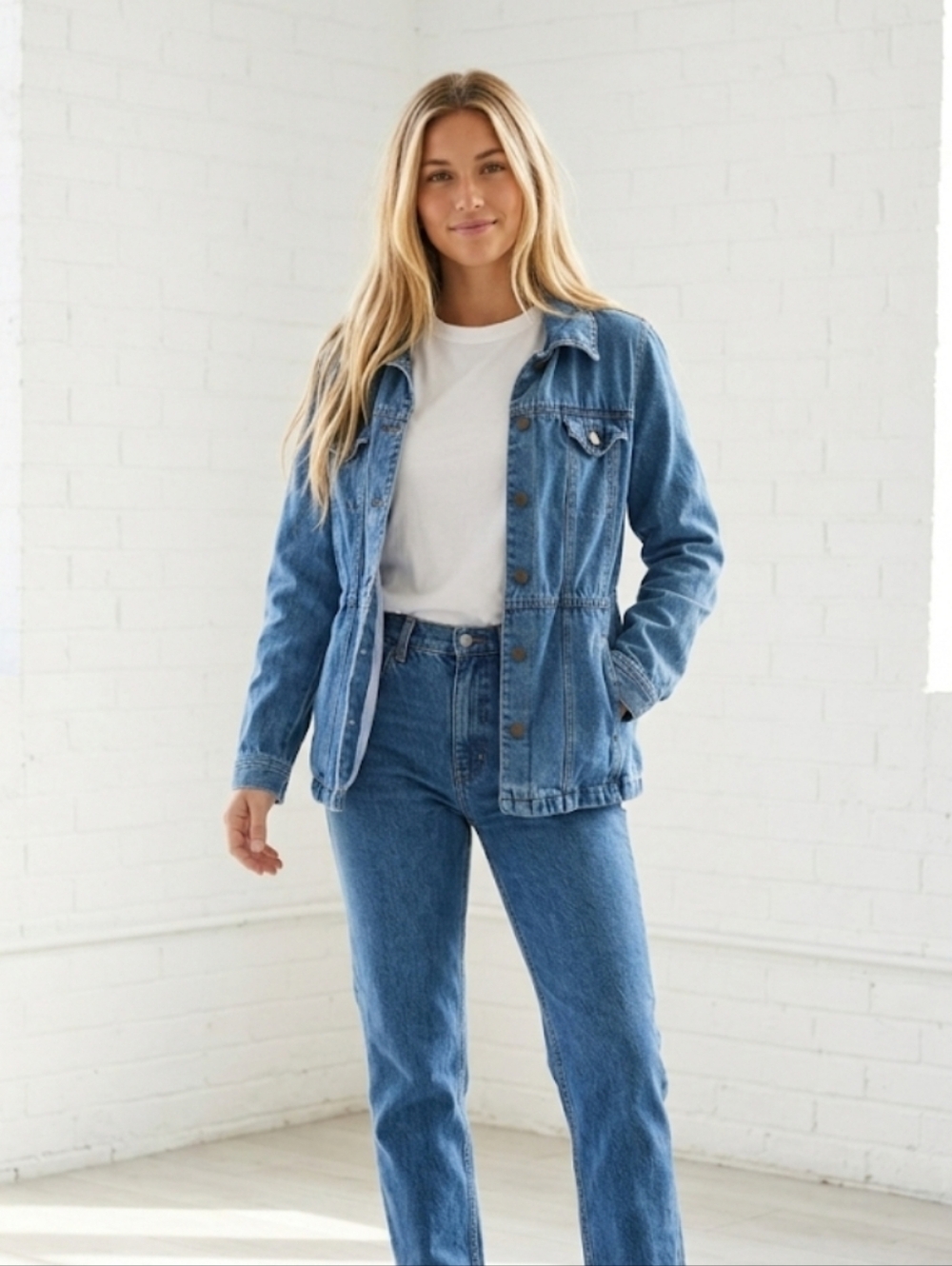 Vintage 90s Denim Utility Jacket Small Giacca